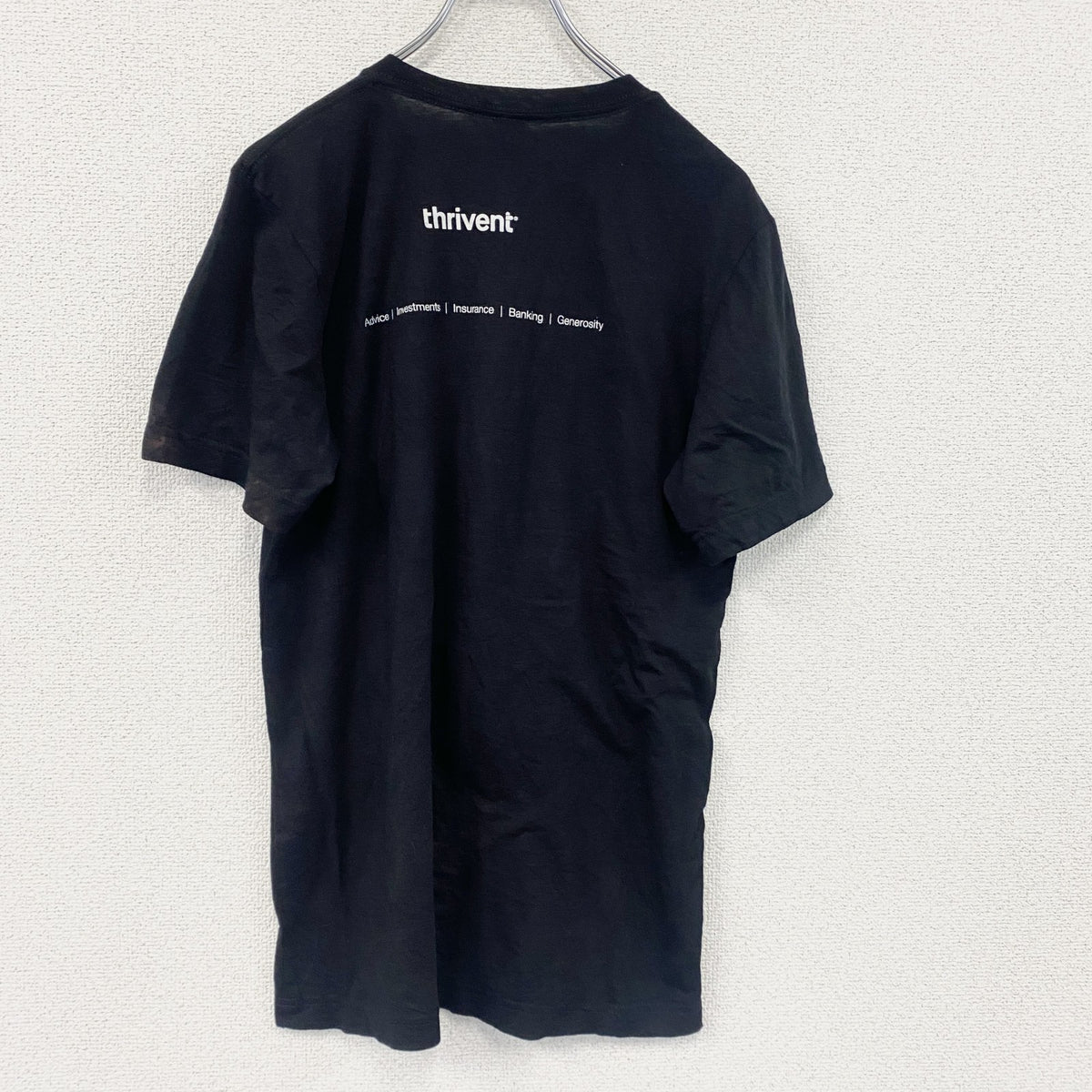 CANVAS　半袖プリントTシャツ　I LOVE Tシャツ　英字プリント　黒　ブラック　Mサイズ　古着