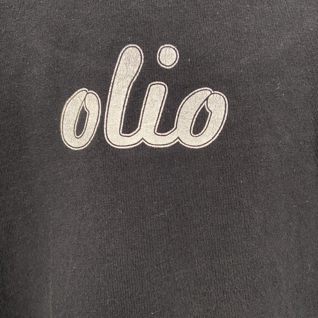 半袖プリントTシャツ　幾何学模様　olio　両面プリント　黒　ブラック　Mサイズ　古着