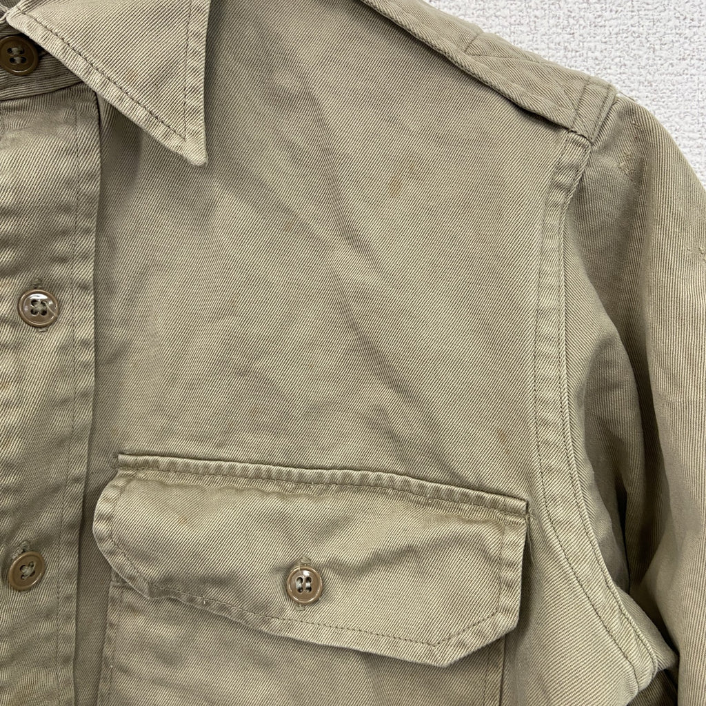 50s～　U.S.ARMY　米軍　UTILITYシャツ　ミリタリーシャツ　長袖シャツジャケット　2ポケット　ベージュ　　古着