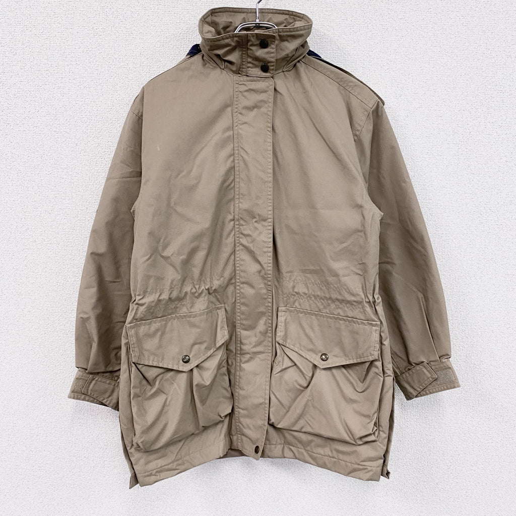 90s　LANDS'END　ランズエンド　マウンテンパーカー　キルティングライナー　中綿入り　ベージュ　XSサイズ　　ヴィンテージ　古着