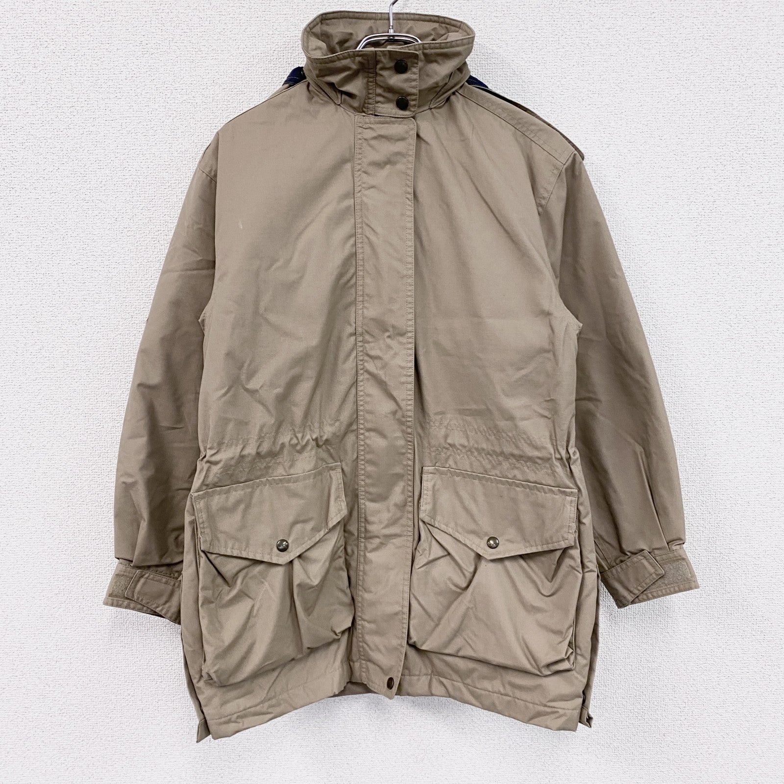 90s　LANDS'END　ランズエンド　マウンテンパーカー　キルティングライナー　中綿入り　ベージュ　XSサイズ　　ヴィンテージ　古着