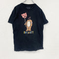 RIOT SOCIETY　半袖プリントアニマルTシャツ　英字プリント　黒　ブラック　Sサイズ　古着