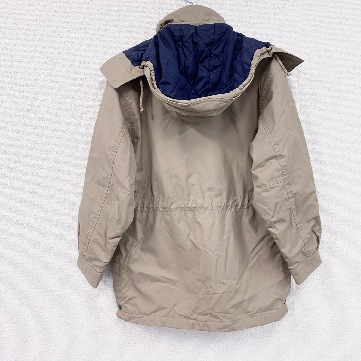 90s　LANDS'END　ランズエンド　マウンテンパーカー　キルティングライナー　中綿入り　ベージュ　XSサイズ　　ヴィンテージ　古着