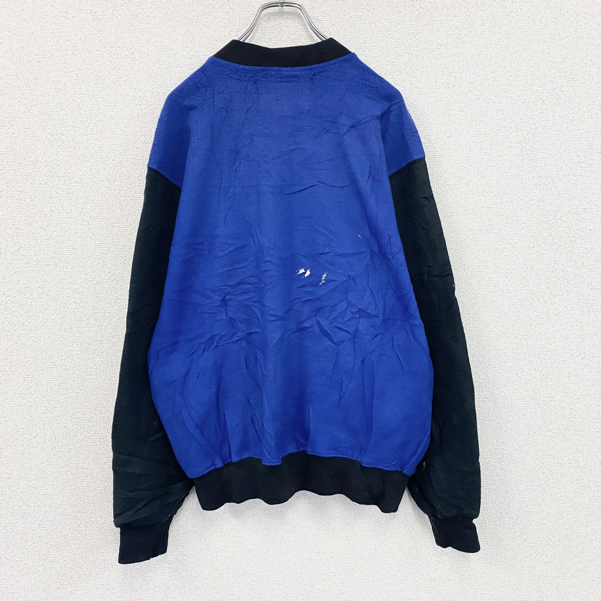 ～90s　GREAT NORTHWEST　フルジップフリーススタジャン　ノーカラージャケット　ヴィンテージ　青　ブルー　Mサイズ　古着