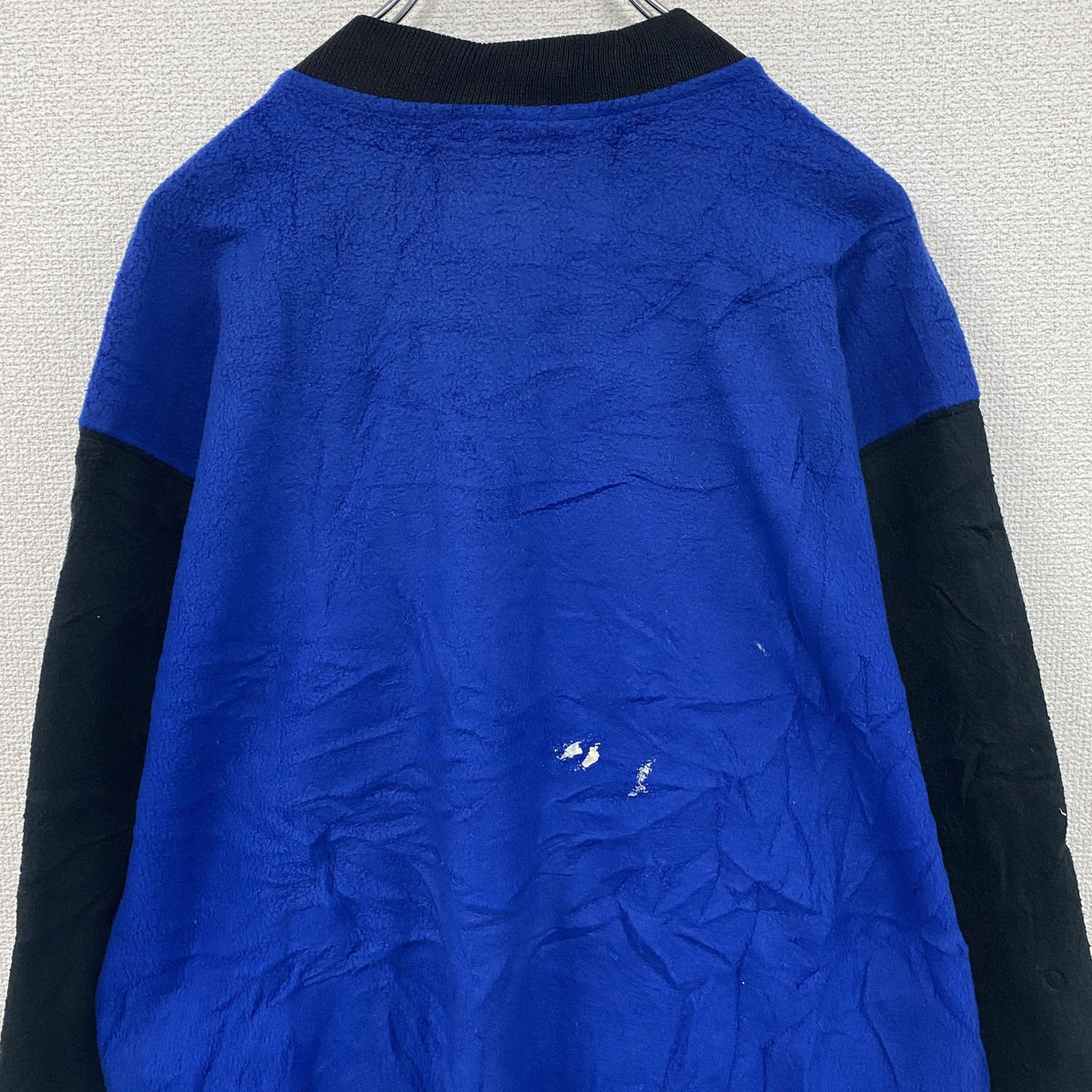 ～90s　GREAT NORTHWEST　フルジップフリーススタジャン　ノーカラージャケット　ヴィンテージ　青　ブルー　Mサイズ　古着
