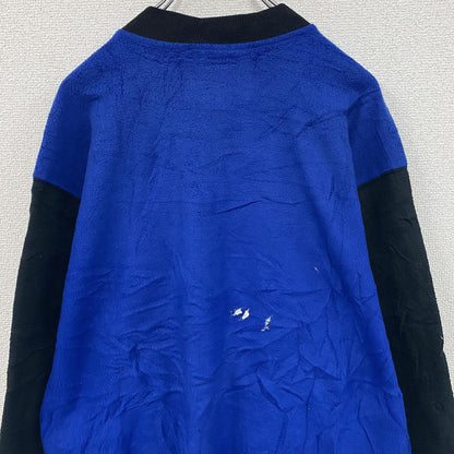 ～90s　GREAT NORTHWEST　フルジップフリーススタジャン　ノーカラージャケット　ヴィンテージ　青　ブルー　Mサイズ