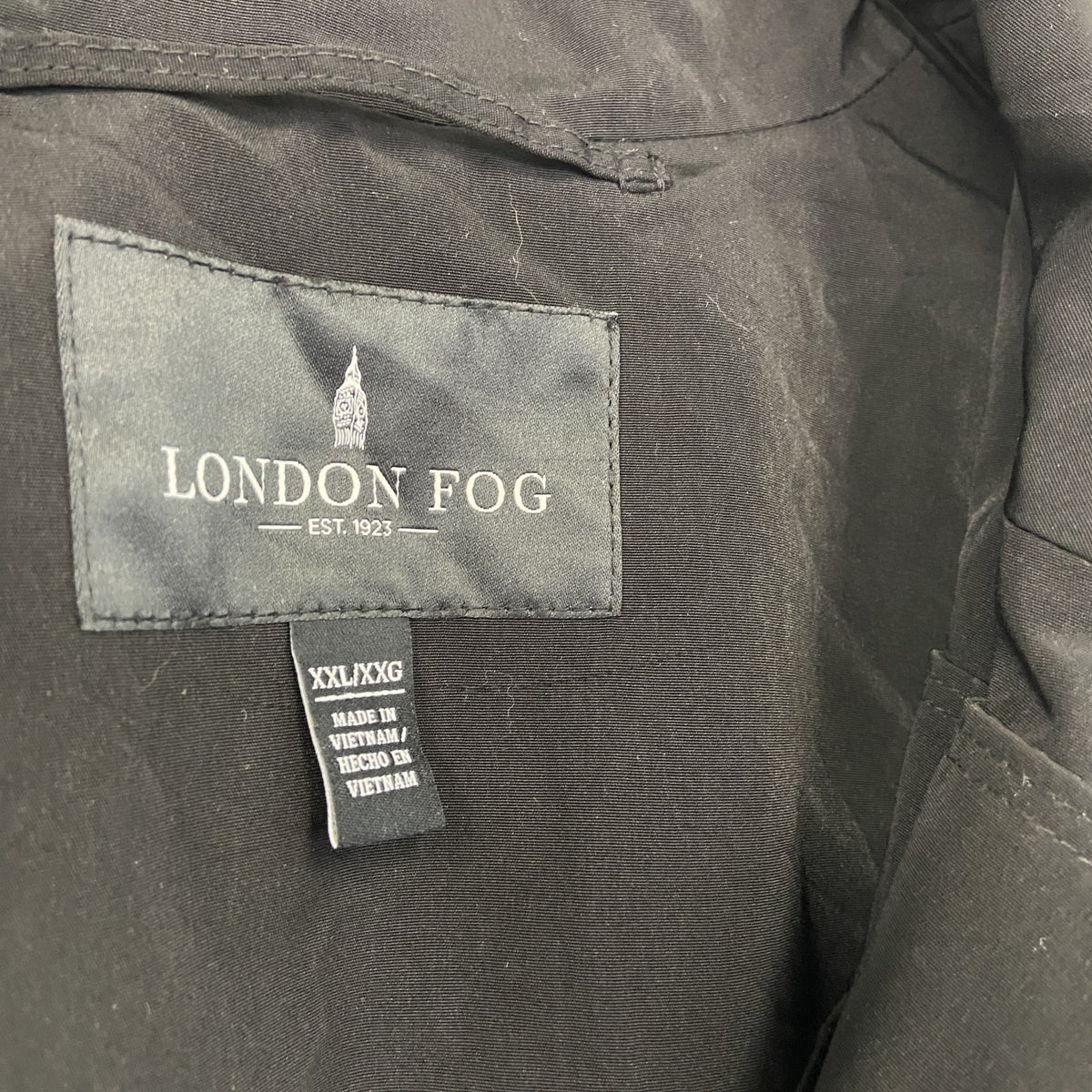 LONDON FOG　ロンドンフォグ　トレンチコート　フーディー　黒　ブラック　XXLサイズ メンズ 古着