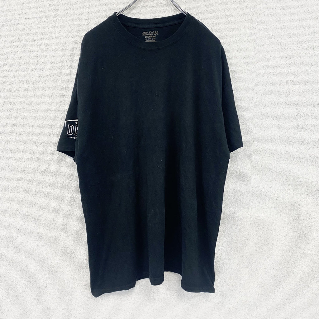 GILDAN　ギルダン　半袖プリントTシャツ　アーチプリント　英字プリント　黒　ブラック　XLサイズ　古着