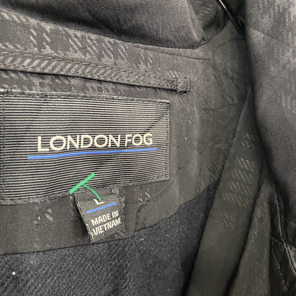 LONDON FOG　ロンドンフォグ　トレンチコート　フーディー　チェック柄　黒　ブラック　Lサイズ　古着