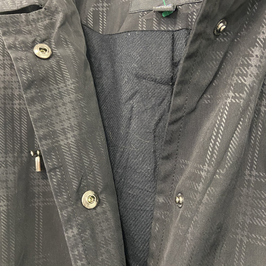 LONDON FOG　ロンドンフォグ　トレンチコート　フーディー　チェック柄　黒　ブラック　Lサイズ　古着