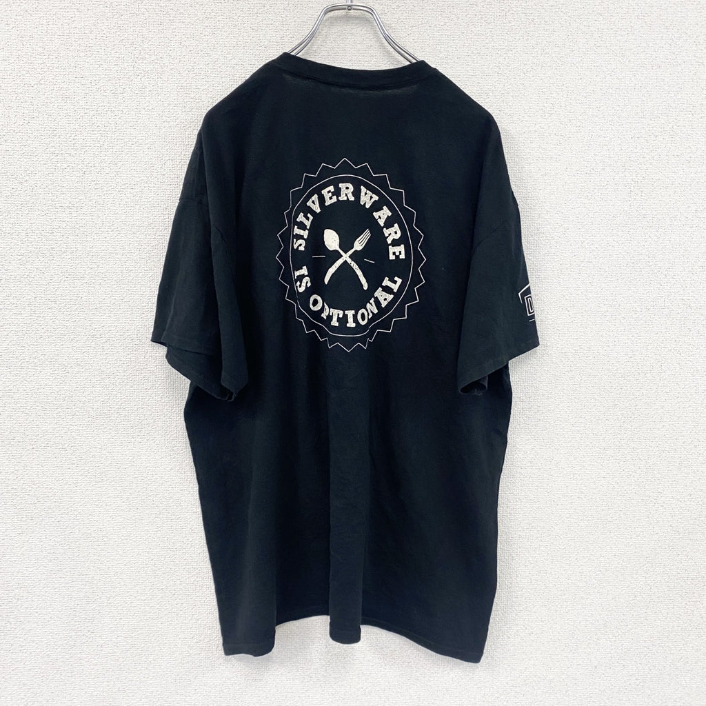 GILDAN　ギルダン　半袖プリントTシャツ　アーチプリント　英字プリント　黒　ブラック　XLサイズ　古着