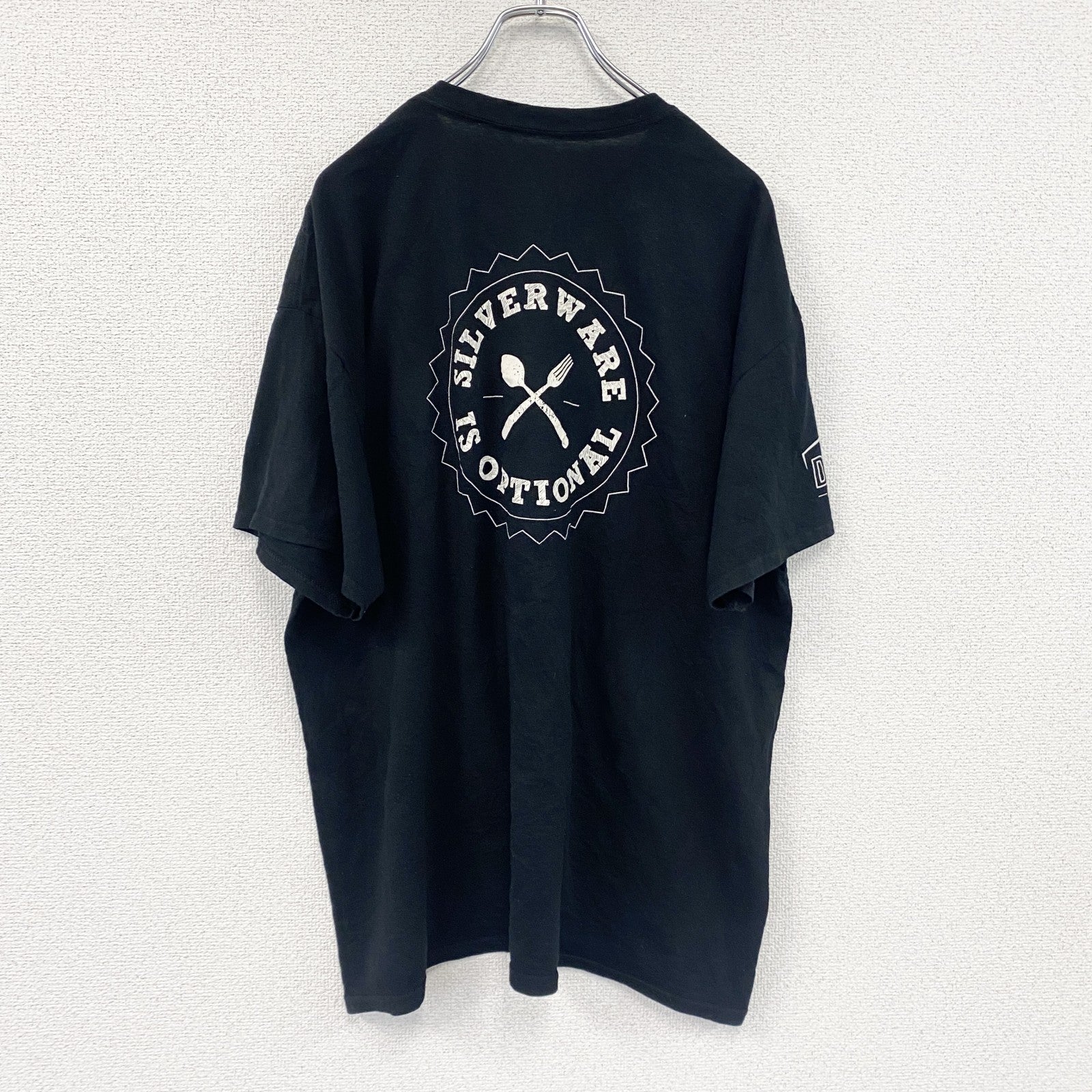 GILDAN　ギルダン　半袖プリントTシャツ　アーチプリント　英字プリント　黒　ブラック　XLサイズ　古着