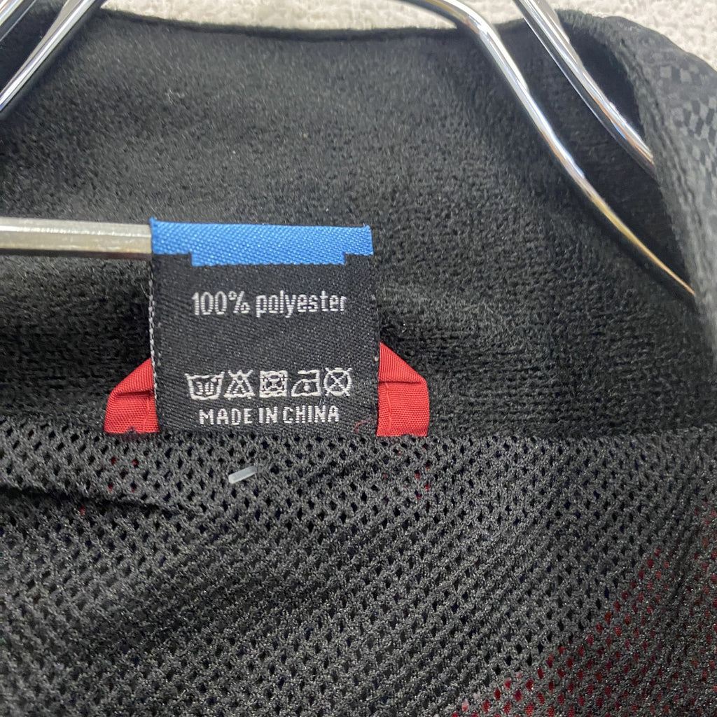 SALMING　フルジップジャケット　ワッペン　赤　レッド　黒　ブラック　XLサイズ　古着
