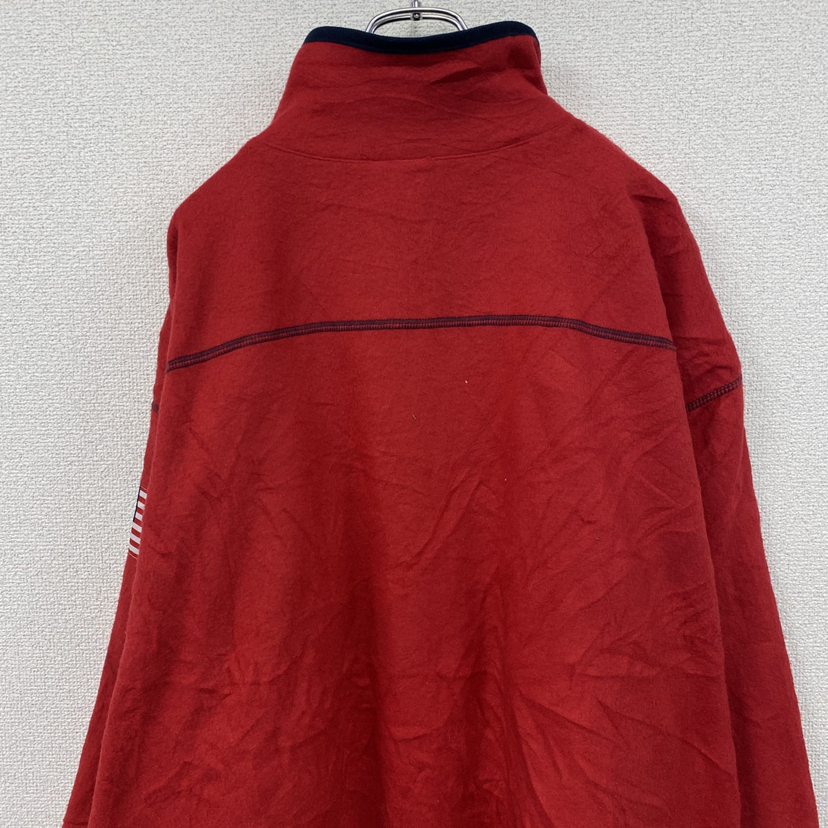 ～90s　sport VENEZIA　ハーフジップフリースプルオーバージャケット　星条旗　ヴィンテージ　赤　レッド　18/20サイズ　古着