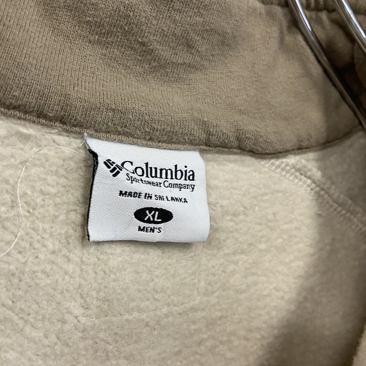 Columbia　コロンビア　ハーフジッププルオーバースウェット/トレーナー　クリーム色　XLサイズ　古着