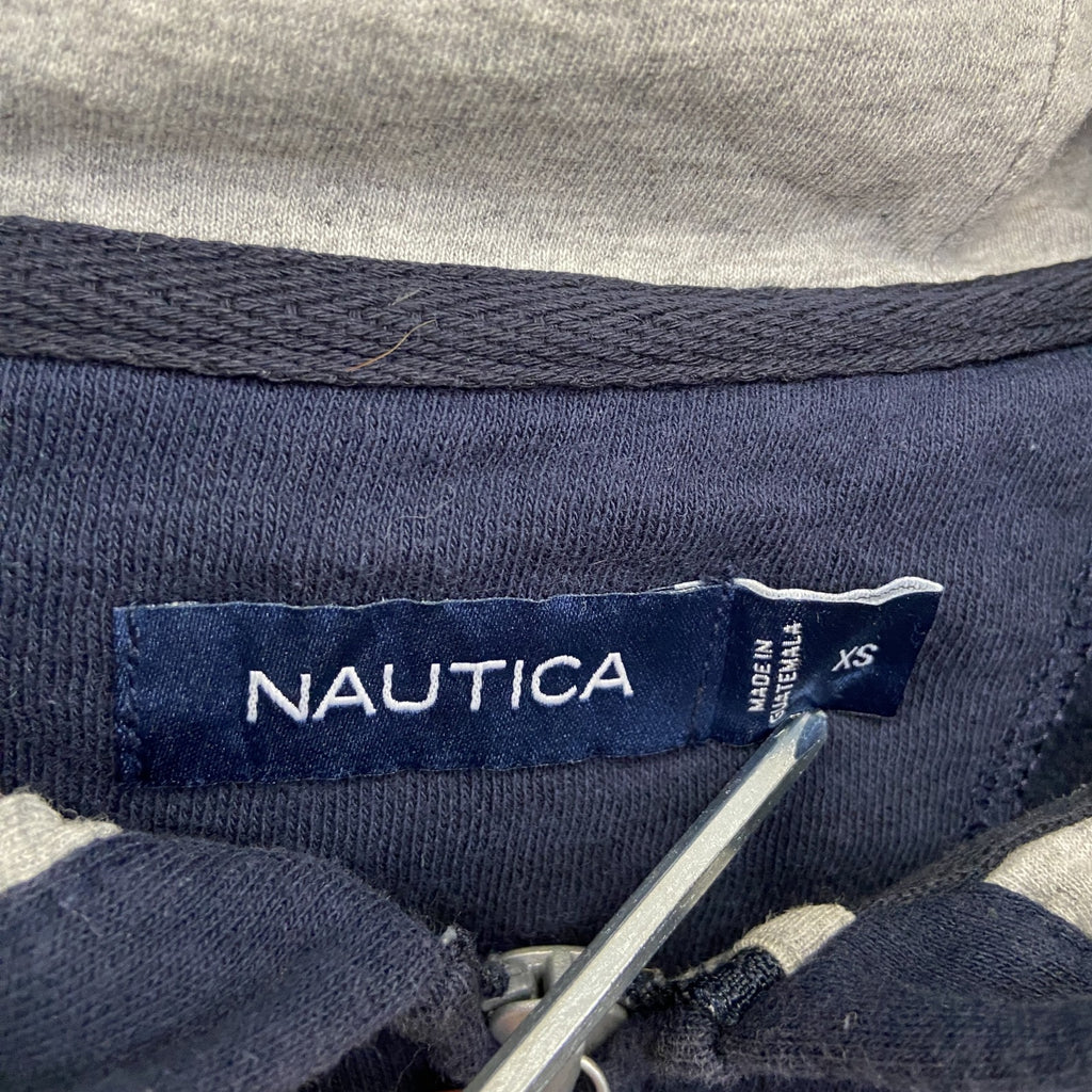 NAUTICA　ノーティカ　フルジップスウェットパーカー/フーディー　紺　ネイビー　XSサイズ　古着