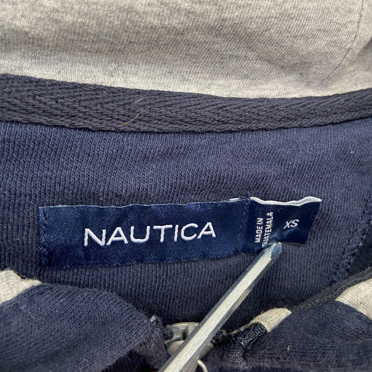 NAUTICA　ノーティカ　フルジップスウェットパーカー/フーディー　紺　ネイビー　XSサイズ　古着