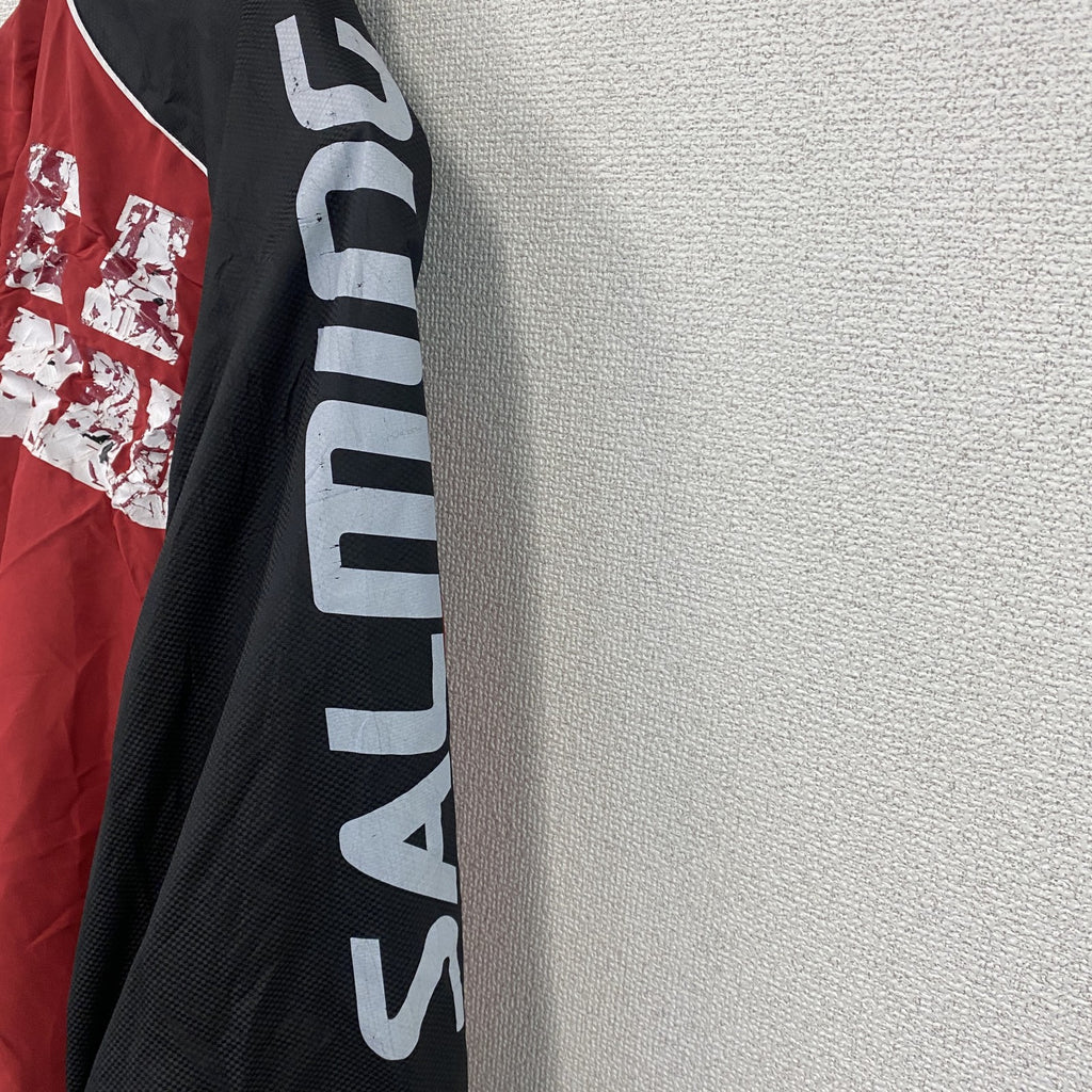 SALMING　フルジップジャケット　ワッペン　赤　レッド　黒　ブラック　XLサイズ　古着
