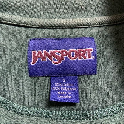 古着 used　JANSPORT　長袖ジップアップカレッジスウェット　トレーナー　ノースウエストミズーリ大学　緑　Sサイズ