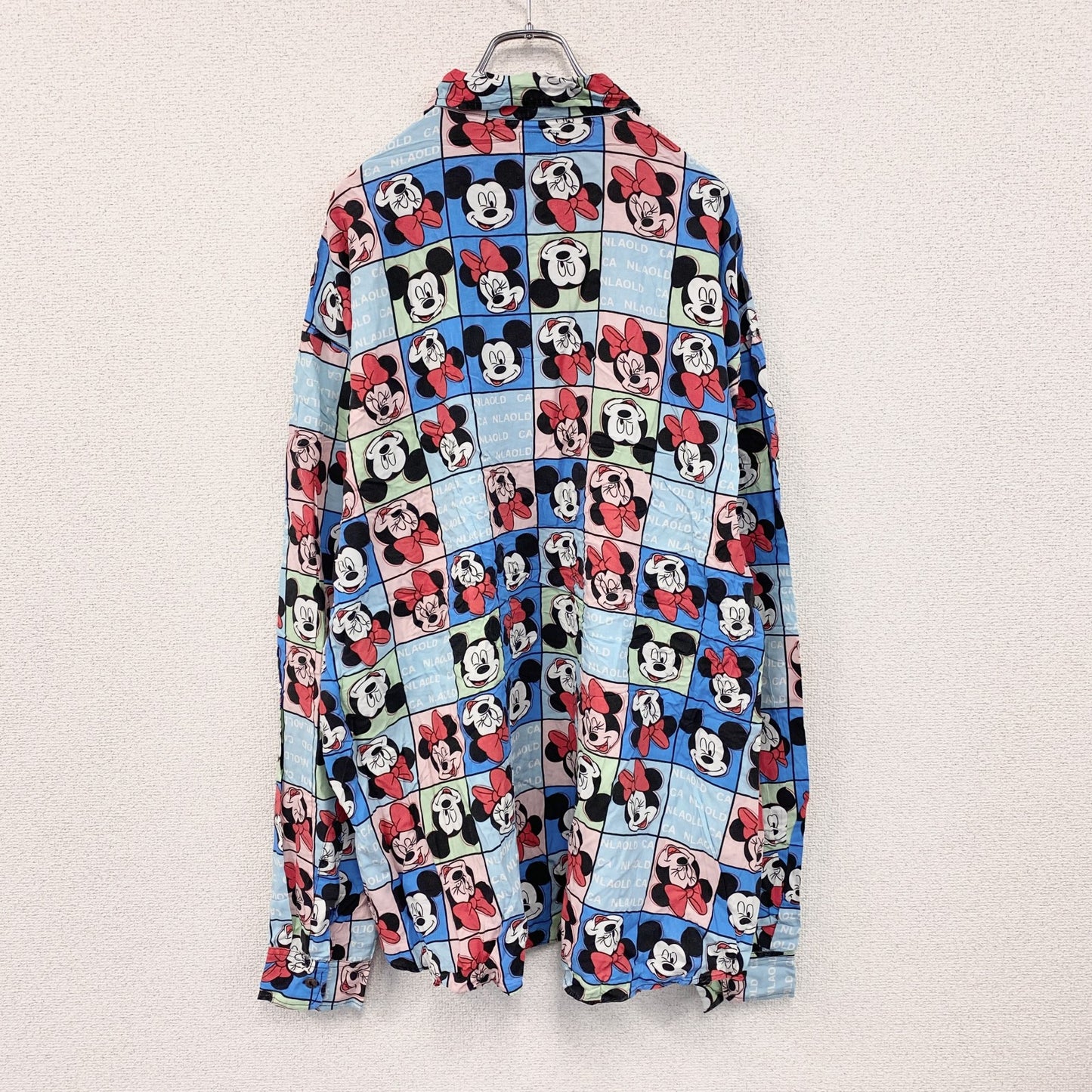 CARDCHE　Disney　ミッキー　ミニー　長袖デザインシャツ　ボタンダウンシャツ　総柄　2XLサイズ