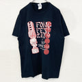 GILDAN　ギルダン　半袖プリントデザインTシャツ　Tiki　ポリネシア神話　7連プリント　両面プリント　黒　ブラック　Lサイズ　古着
