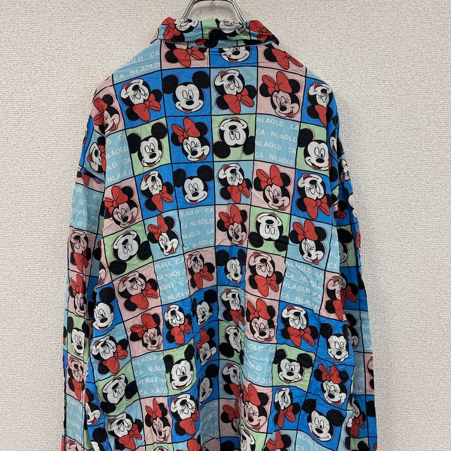 CARDCHE　Disney　ミッキー　ミニー　長袖デザインシャツ　ボタンダウンシャツ　総柄　2XLサイズ