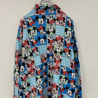 CARDCHE　Disney　ミッキー　ミニー　長袖デザインシャツ　ボタンダウンシャツ　総柄　2XLサイズ