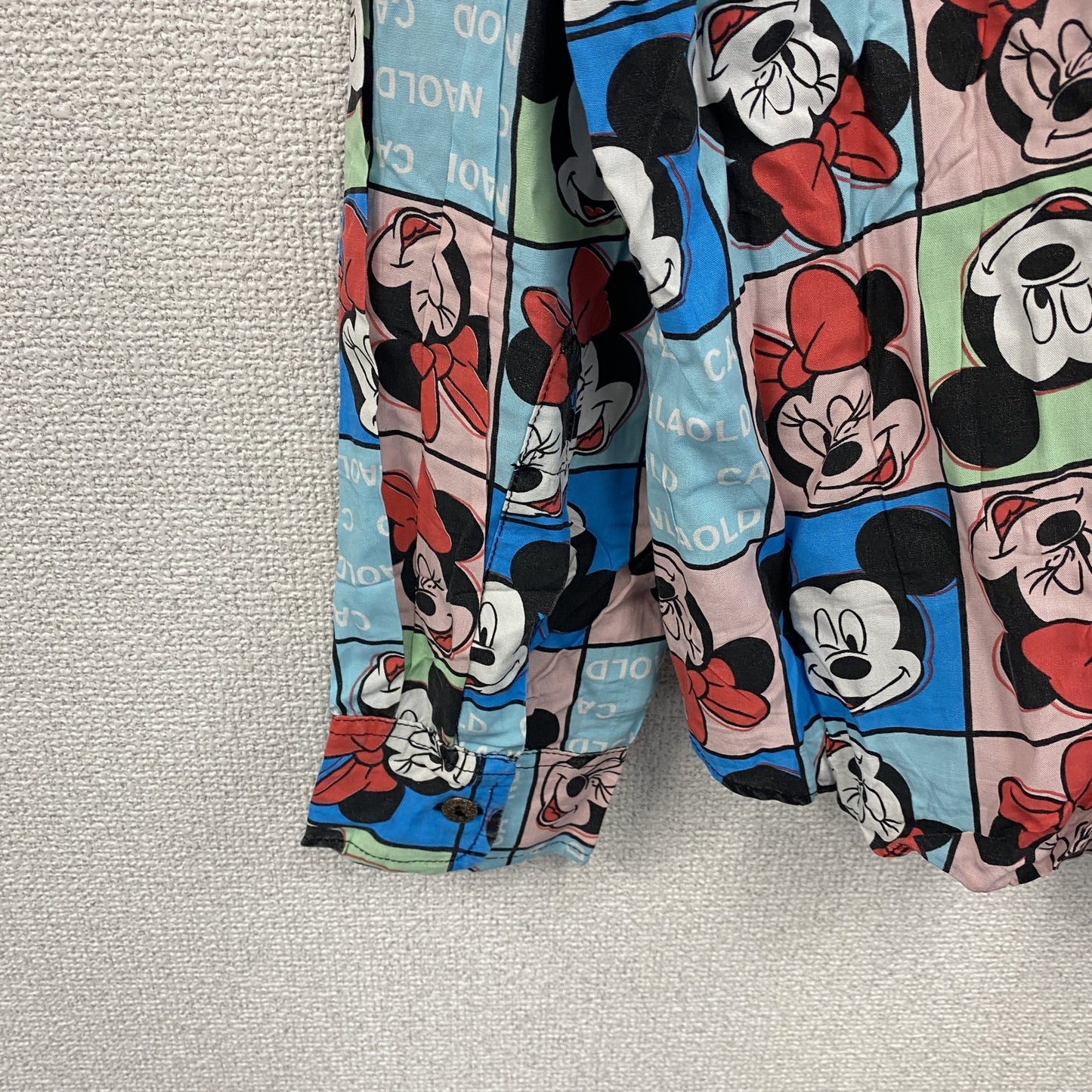 CARDCHE　Disney　ミッキー　ミニー　長袖デザインシャツ　ボタンダウンシャツ　総柄　2XLサイズ