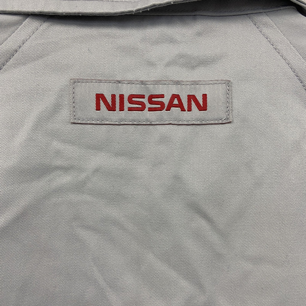 NISSAN　日産　企業ロゴワークジャケット/作業着　刺繍ロゴ　灰色　グレー　Sサイズ　古着