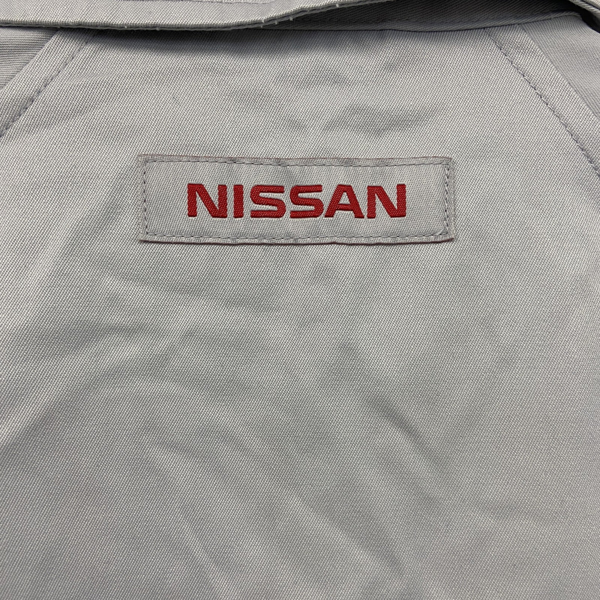 NISSAN　日産　企業ロゴワークジャケット/作業着　刺繍ロゴ　灰色　グレー　Sサイズ　古着