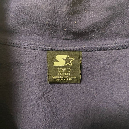 古着 used　STERTER スターター　長袖ジップアップフリースジャケット　ロゴプリント　ネイビー　ノームコア　XXLサイズ