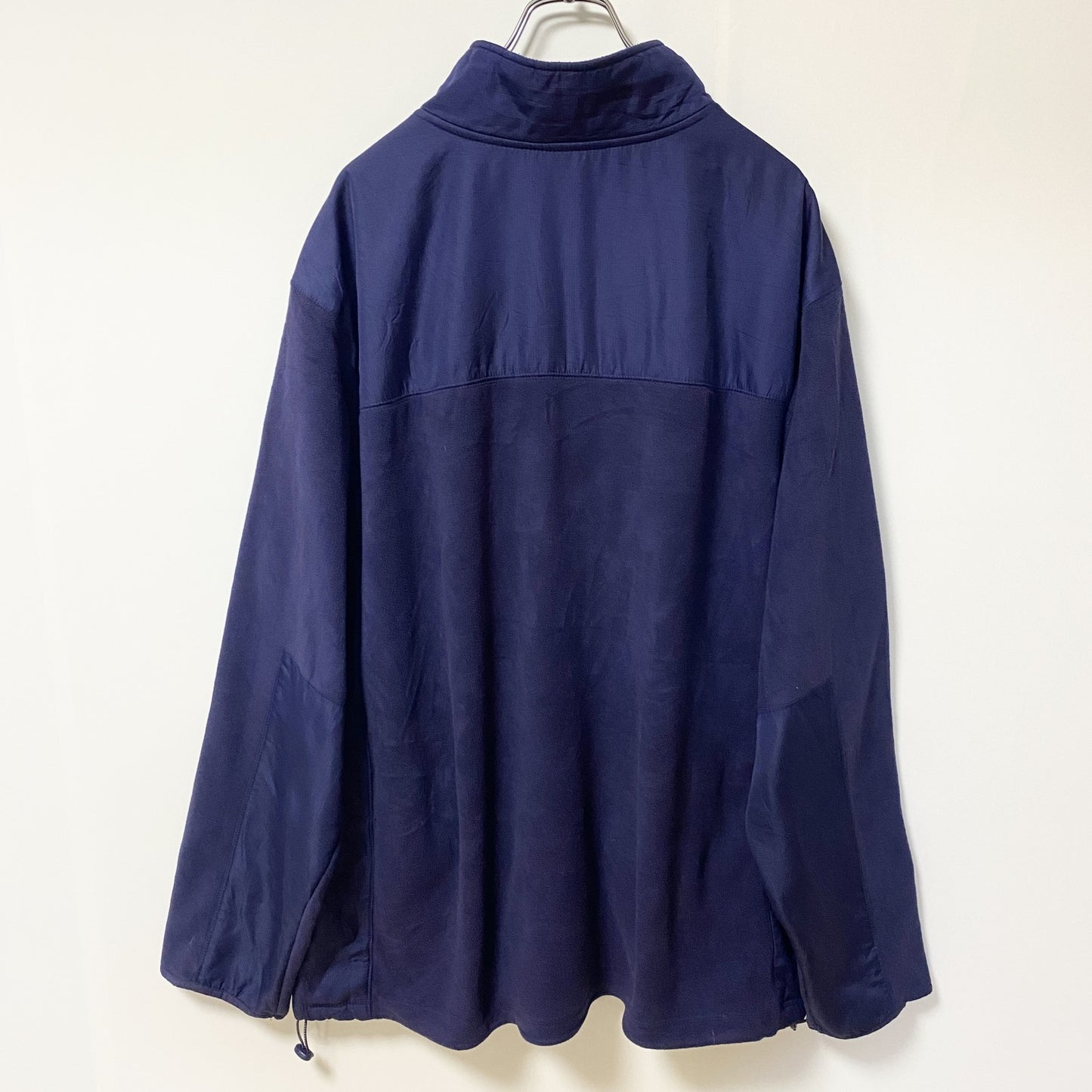 古着 used　STERTER スターター　長袖ジップアップフリースジャケット　ロゴプリント　ネイビー　ノームコア　XXLサイズ