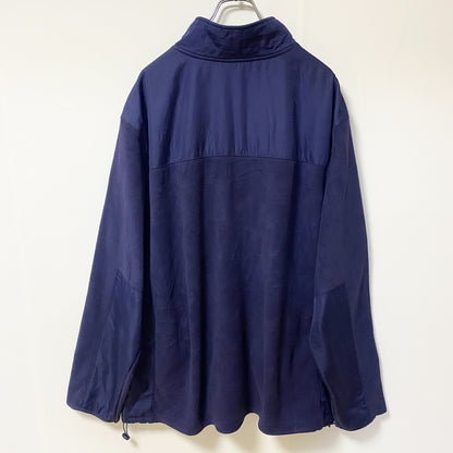 古着 used　STERTER スターター　長袖ジップアップフリースジャケット　ロゴプリント　ネイビー　ノームコア　XXLサイズ