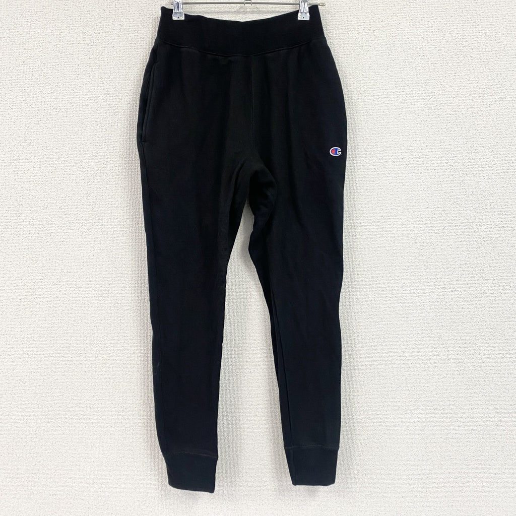 Champion　チャンピオン　リバースウィーブ　スウェットパンツ　イージーパンツ　ヘビーウエイト　ワンポイント刺繍ロゴ　現行　黒　ブラック　Sサイズ スウェットボトム トレーナー スウェットトップス 古着