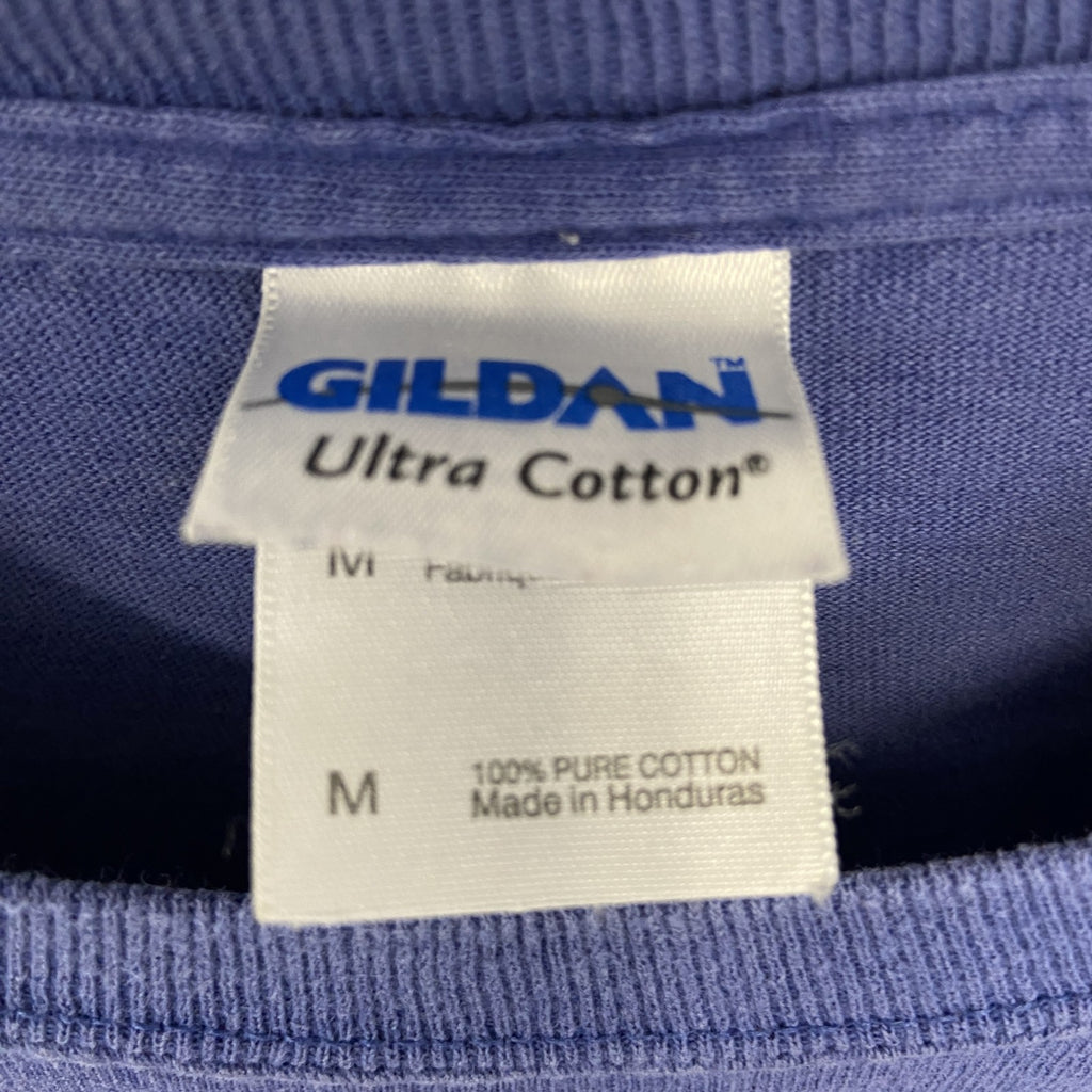 GILDAN ギルダン　半袖プリントTシャツ　クルーネック　カジュアルデザイン　WSC　レトロ　青　ブルー　Mサイズ　古着