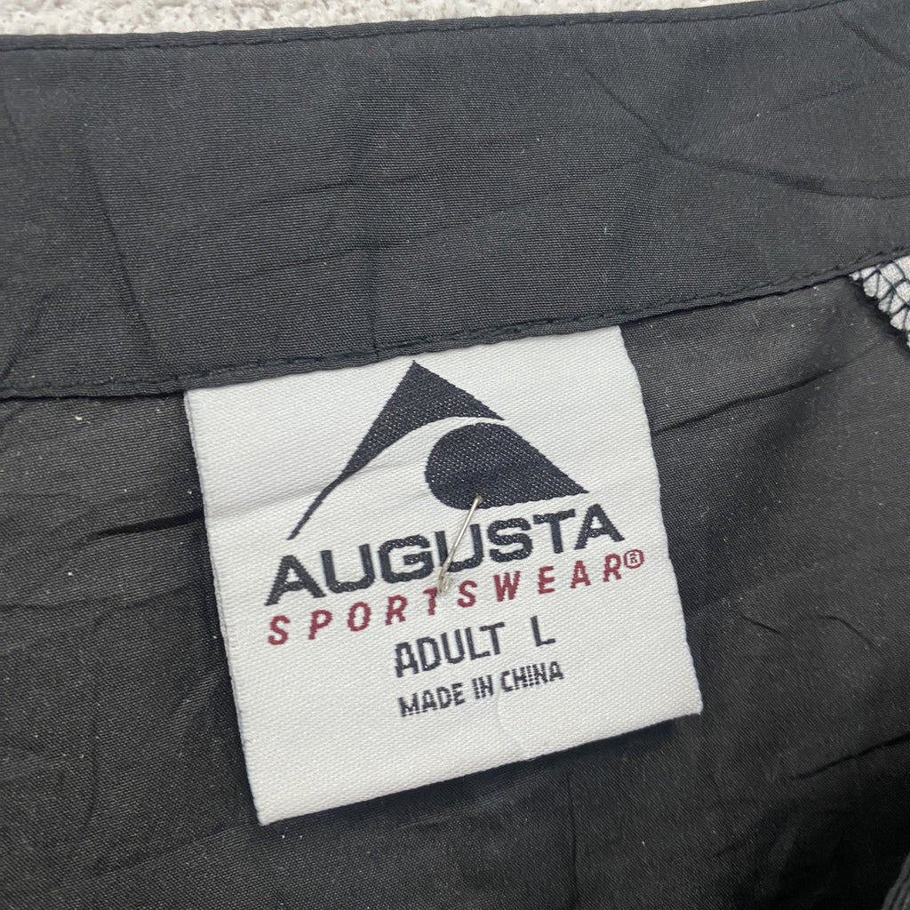 AUGUSTA　ハーフジップ半袖プルオーバージャケット　ノーカラー　ワンポイント　黒　ブラック　Lサイズ　古着