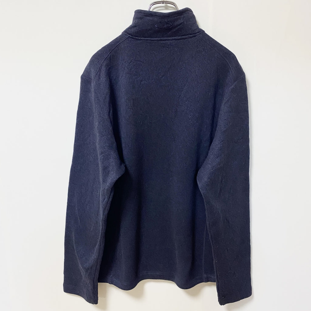 C9 by Champion チャンピオン　長袖ハーフジップニット　裏フリース　ハイネック　ネイビー　紺　Lサイズ　古着