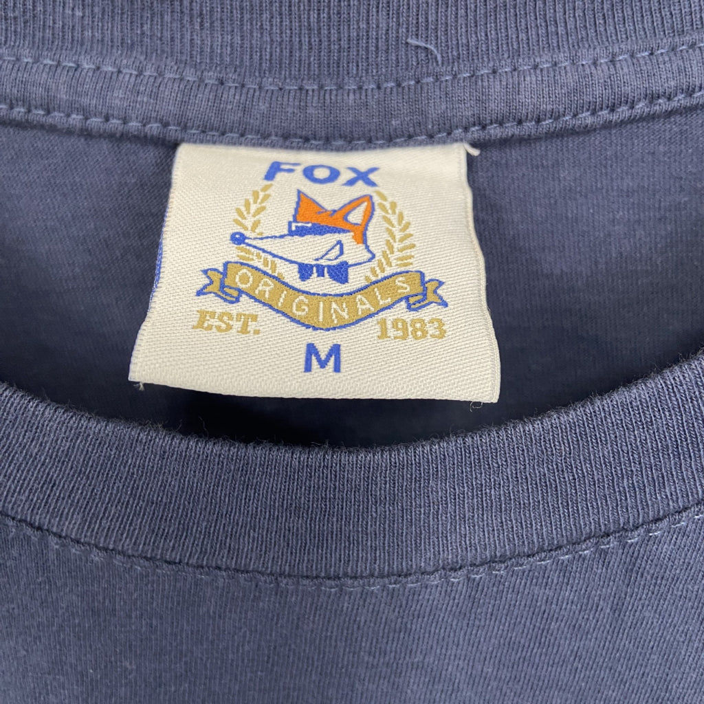 FOX ORIGINALS　半袖プリントTシャツ　クルーネック　ドイツ　ベルリン　クルーネック　青　ブルー　Mサイズ　古着
