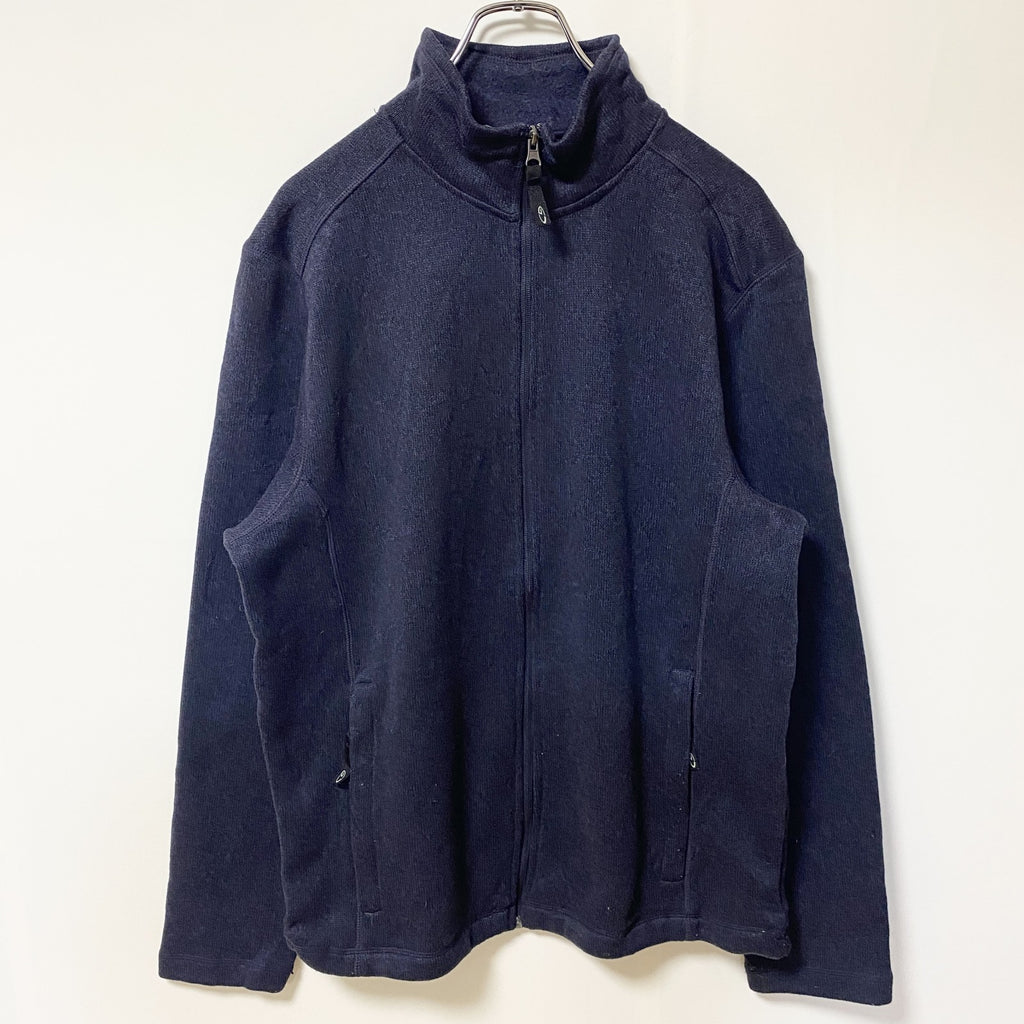 C9 by Champion チャンピオン　長袖ハーフジップニット　裏フリース　ハイネック　ネイビー　紺　Lサイズ　古着