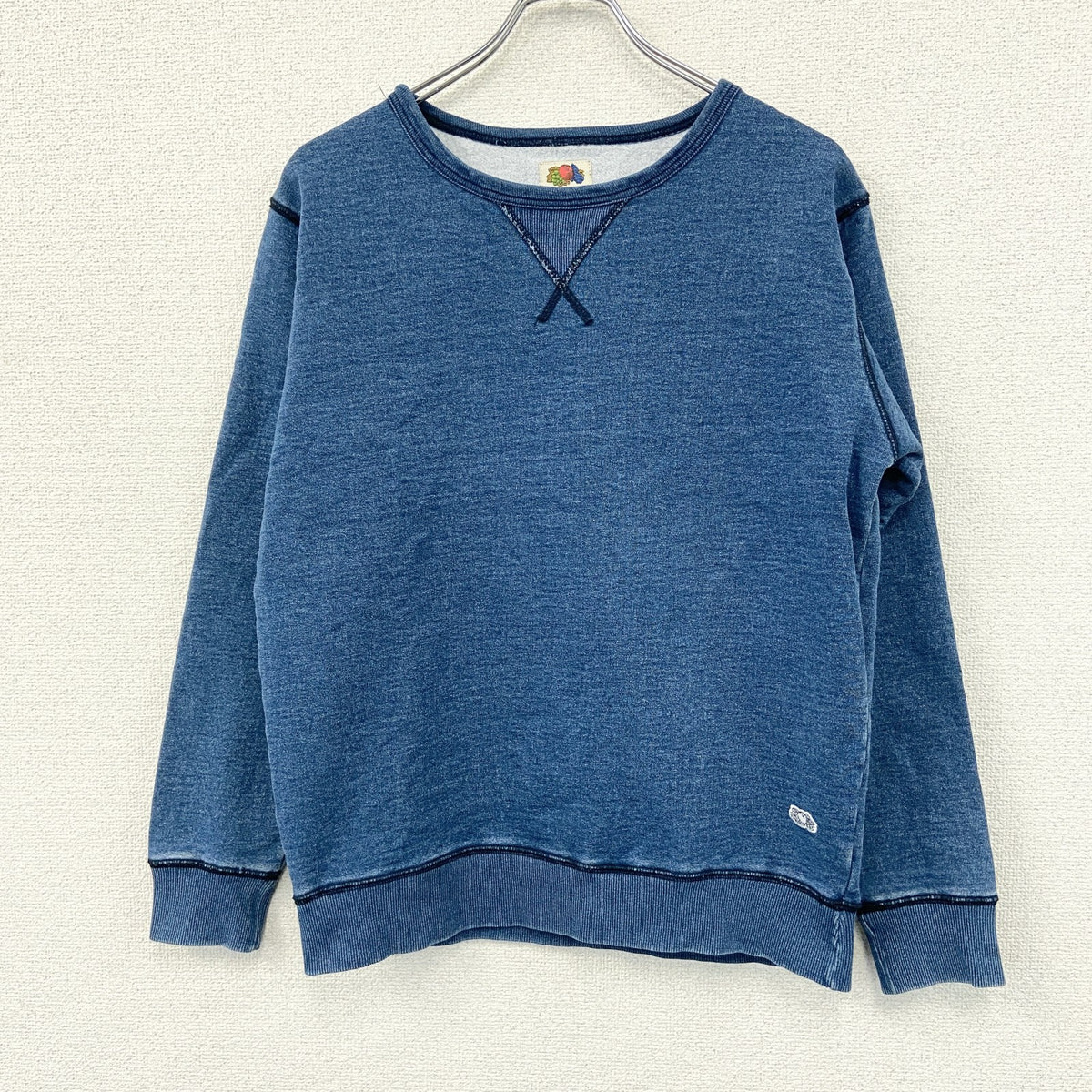 FRUIT OF THE LOOM　フルーツオブザルーム　デニム風スウェットトレーナー　インディゴ　Mサイズ　古着