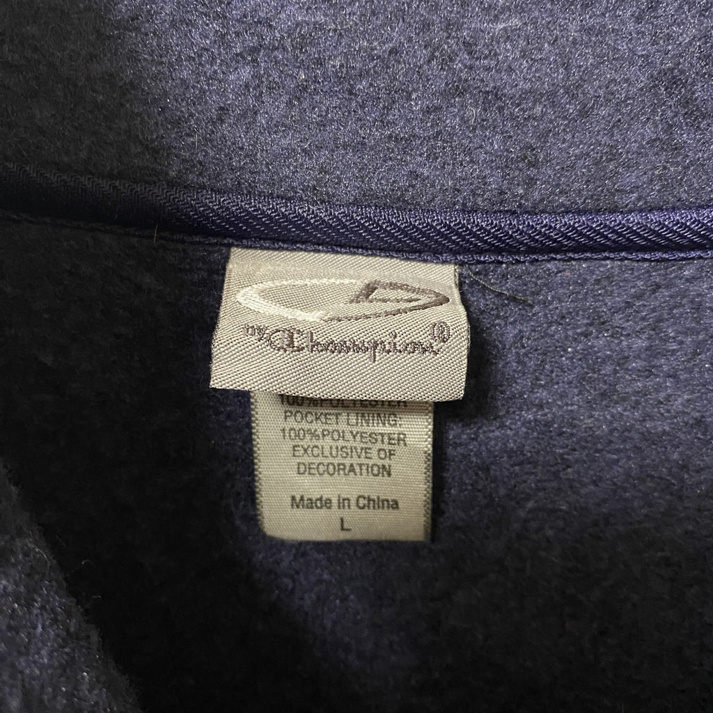 C9 by Champion チャンピオン　長袖ハーフジップニット　裏フリース　ハイネック　ネイビー　紺　Lサイズ　古着
