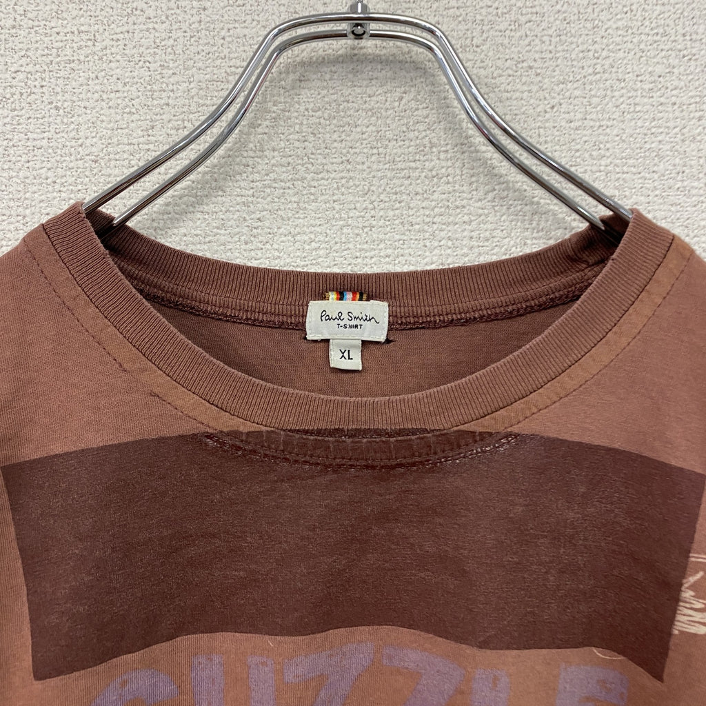 Paul Smith　ポールスミス　半袖プリントTシャツ　GUZZLE　モト・グッツィ　茶色　ブラウン　XLサイズ　古着