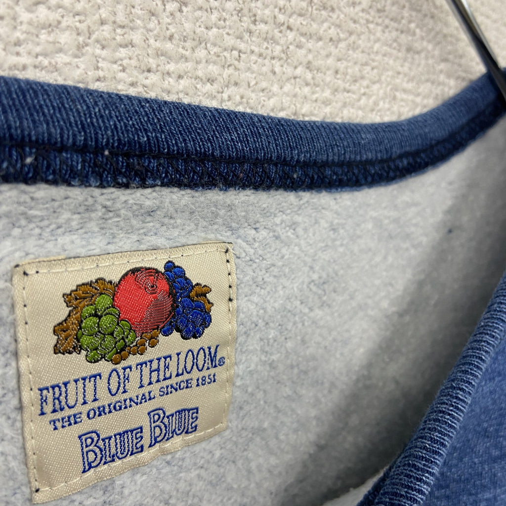 FRUIT OF THE LOOM　フルーツオブザルーム　デニム風スウェットトレーナー　インディゴ　Mサイズ　古着