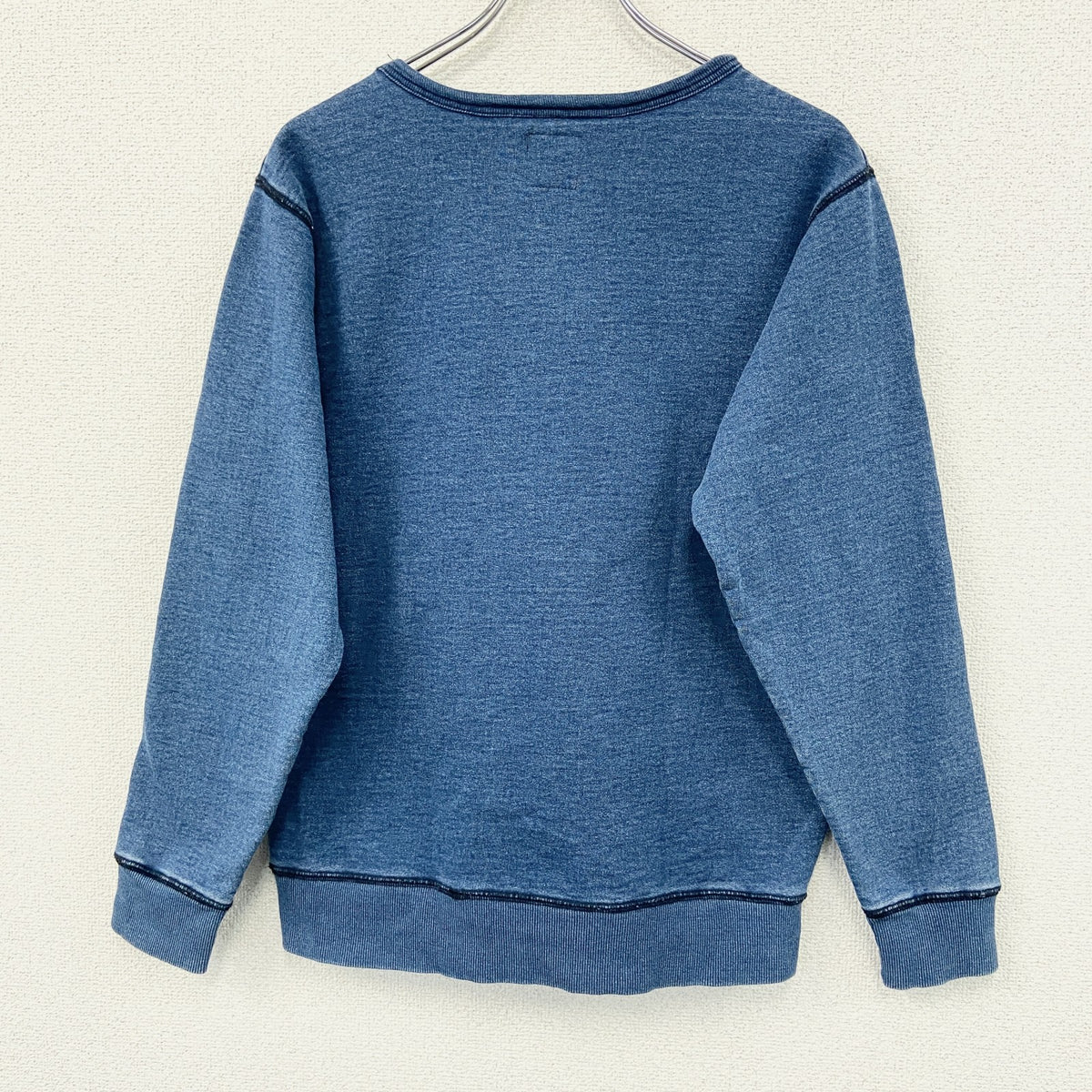 FRUIT OF THE LOOM　フルーツオブザルーム　デニム風スウェットトレーナー　インディゴ　Mサイズ　古着