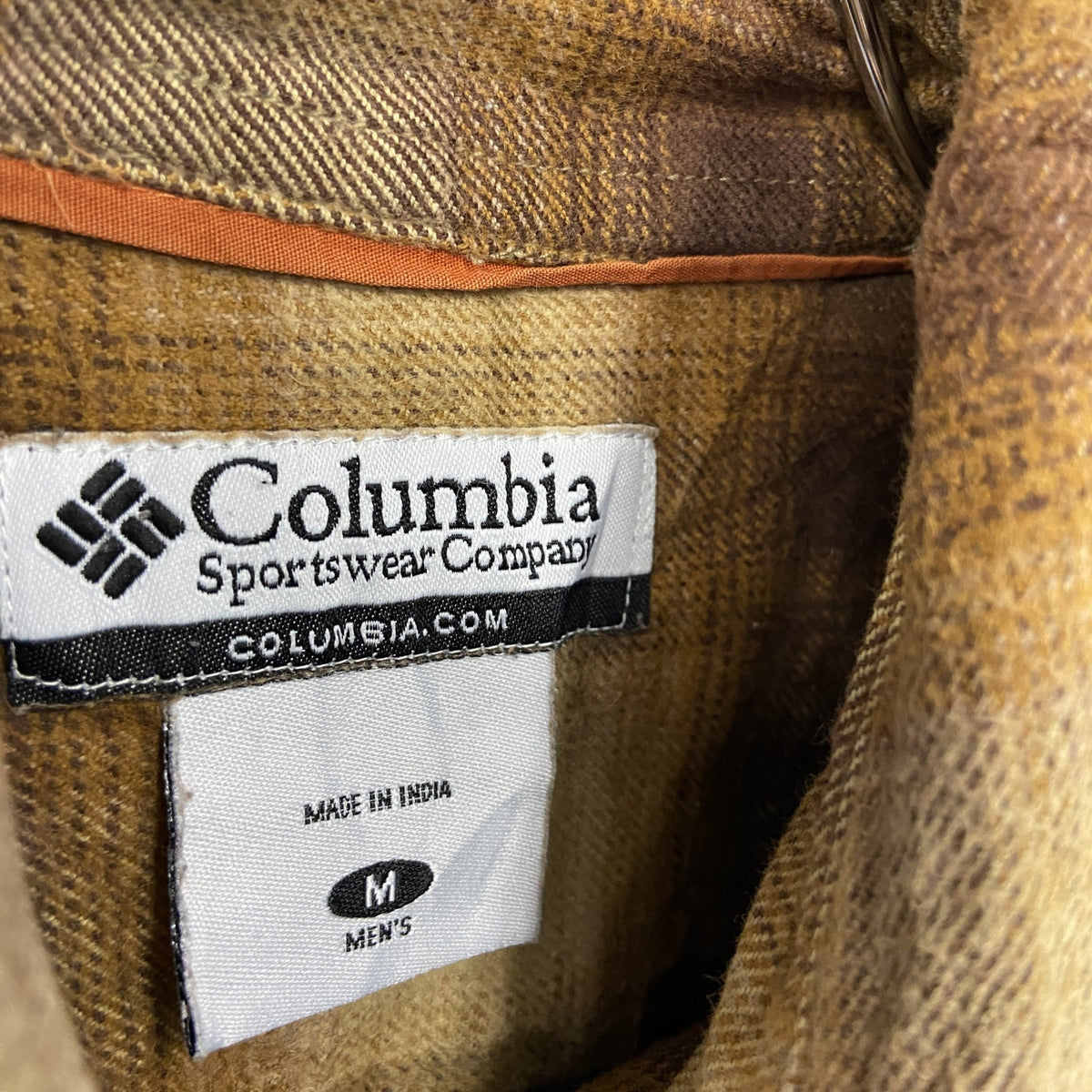 Columbia　コロンビア　長袖ボタンダウンシャツ　オンブレチェック柄　黄色　イエロー　Mサイズ　古着