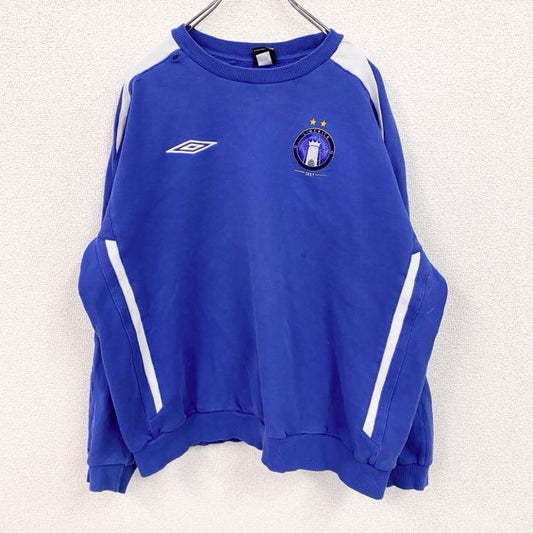 UMBRO　アンブロ　スウェット/トレーナー　刺繡ロゴ　ワンポイント　青　ブルー　2XLサイズ