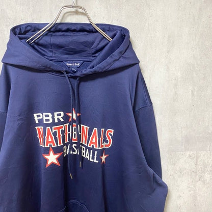 古着 used　Sport-Tek　PBR NATIONALS BASEBALL　長袖プリントパーカー　ネイビー　XXXLサイズ