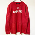 UNDER ARMOUR アンダーアーマー　長袖ロゴプリントスウェット　トレーナー　レッド　クルーネック　Mサイズ　古着
