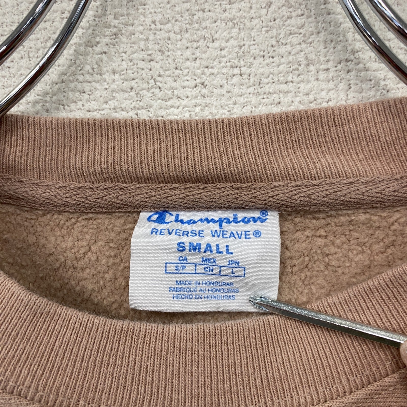 Champion　チャンピオン　リバースウィーブ　スウェット/トレーナー　ヘビーウェイト　現行　刺繍ロゴ　くすみピンク　Sサイズ　古着