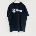 10Fitness　半袖プリント企業Tシャツ　ジムT　デカロゴ　クルーネック　黒　ブラック カットソー メンズ 古着